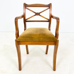 Riešutmedžio krėslas su veliūrine sėdimąja dalimi 52x55x84 cm, 50 cm