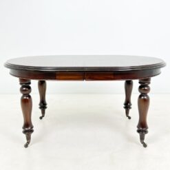 Ovalus raudonmedžio išskleidžiamas valgomojo stalas 115×160(+45)x78 cm