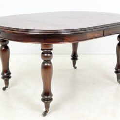 Ovalus raudonmedžio išskleidžiamas valgomojo stalas 115×160(+45)x78 cm