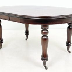 Ovalus raudonmedžio išskleidžiamas valgomojo stalas 115×160(+45)x78 cm