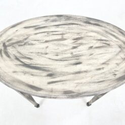 Medinis ovalus pilkos spalvos staliukas 58x90x75 cm