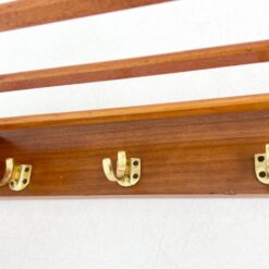 Sieninė medinė kabykla su penkiais aukso spalvos kabliukais 28x80x10 cm