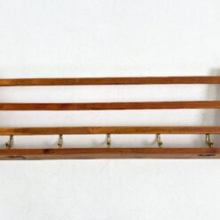 Sieninė medinė kabykla su penkiais aukso spalvos kabliukais 28x80x10 cm