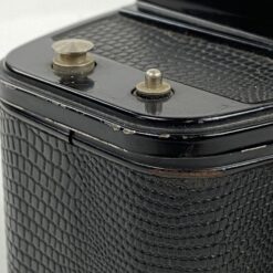 Vintažinis Agfa Clack fotoaparatas su odiniu dėklu 10×11,5×10 cm