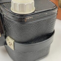 Vintažinis Agfa Clack fotoaparatas su odiniu dėklu 10×11,5×10 cm