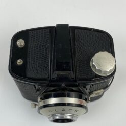 Vintažinis Agfa Clack fotoaparatas su odiniu dėklu 10×11,5×10 cm