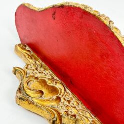 Pakabinama aukso spalvos konsolė su paukščio lizdo dekoracija 15x41x20 cm