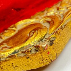 Pakabinama aukso spalvos konsolė su paukščio lizdo dekoracija 15x41x20 cm