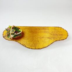 Pakabinama aukso spalvos konsolė su paukščio lizdo dekoracija 15x41x20 cm