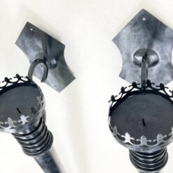 Deglo tipo metalinės sieninės žvakidės 2 vnt. komplektas 24x16x145 cm