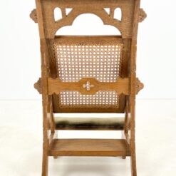 Senovinė ąžuolinė maldos kėdė su gobelenu ir ratanu 50x51x91 cm, 42 cm