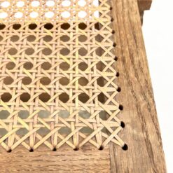 Senovinė ąžuolinė maldos kėdė su gobelenu ir ratanu 50x51x91 cm, 42 cm