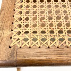 Senovinė ąžuolinė maldos kėdė su gobelenu ir ratanu 50x51x91 cm, 42 cm