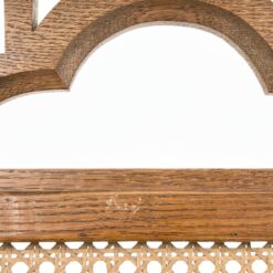 Senovinė ąžuolinė maldos kėdė su gobelenu ir ratanu 50x51x91 cm, 42 cm