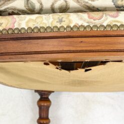 Drožinėtas riešutmedžio krėslas su augalų raštų gobelenu 66x65x72 cm, 40 cm