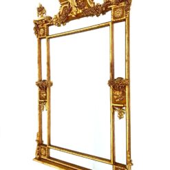 Rokoko stiliaus veidrodis aukso spalvos medžio ir gipso rėmu 13x127x197 cm