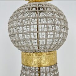 Pakabinamas šviestuvas su žalvariu ir stiklinėmis detalėmis 80x80x172 cm