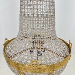 Pakabinamas šviestuvas su žalvariu ir stiklinėmis detalėmis 80x80x172 cm