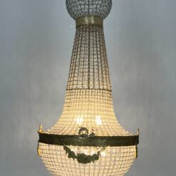 Pakabinamas šviestuvas su žalvariu ir stiklinėmis detalėmis 80x80x172 cm