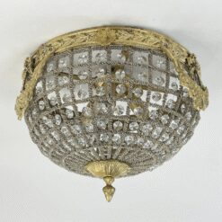 Pakabinamas šviestuvas su žalvario detalėm ir stiklo karoliukais 35x35x24 cm