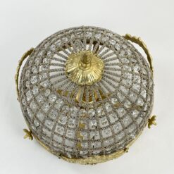 Pakabinamas šviestuvas su žalvario detalėm ir stiklo karoliukais 35x35x24 cm