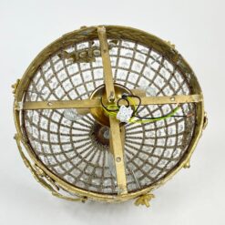 Pakabinamas šviestuvas su žalvario detalėm ir stiklo karoliukais 35x35x24 cm