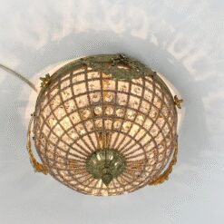 Pakabinamas šviestuvas su žalvario detalėm ir stiklo karoliukais 35x35x24 cm