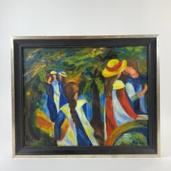 August Macke darbo Mädchen unter Bäumen reprodukcija 4x56,5x46,5 cm