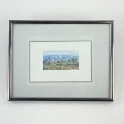 Akvarele tapytas gamtos peizažas plastiko rėme su stiklu 1,5x25,5x19,5 cm