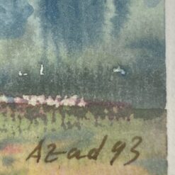 Akvarele tapytas gamtos peizažas plastiko rėme su stiklu 1,5×25,5×19,5 cm