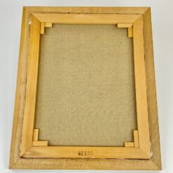 Ant drobės tapytas gėlių puokštės natiurmortas mediniame rėme 3x47x57 cm