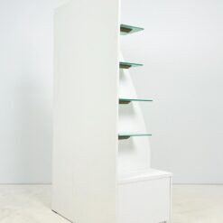 Prekybinė baltos spalvos vitrina su rakinamu stalčiumi 54×100,5×183 cm