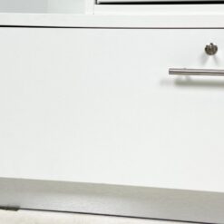 Prekybinė baltos spalvos vitrina su rakinamu stalčiumi 54×100,5×183 cm