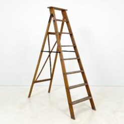 Vintažinės medinės dvipusės kopėčios 132x53x175,5 cm