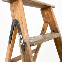 Vintažinės medinės dvipusės kopėčios 132x53x175,5 cm