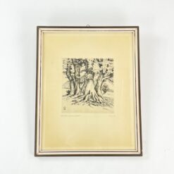 Grafikos darbas "Medžiai" mediniame rėme po stiklu 1x28,5x35,5 cm