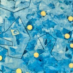 Abstakcijos printas metaliniame, įstiklintame rėme 2,5×43,5×55,5 cm