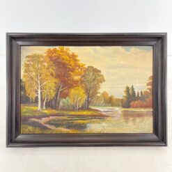 Ant drobės tapytas rudeniškas gamtos peizažas mediniame rėme 11,5x138x98 cm