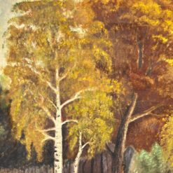 Ant drobės tapytas rudeniškas gamtos peizažas mediniame rėme 11,5x138x98 cm