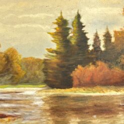 Ant drobės tapytas rudeniškas gamtos peizažas mediniame rėme 11,5x138x98 cm