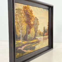 Ant drobės tapytas rudeniškas gamtos peizažas mediniame rėme 11,5x138x98 cm