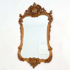 Barokinio stiliaus, drožinėto riešutmedžio rėmo pakabinamas veidrodis 8x68x118,5 cm