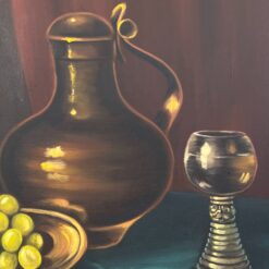 Aliejiniais dažais ant drobės tapytas “Natiurmortas žvakės šviesoje” 7x99x79 cm