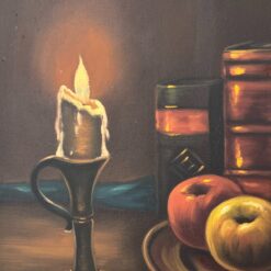 Aliejiniais dažais ant drobės tapytas “Natiurmortas žvakės šviesoje” 7x99x79 cm