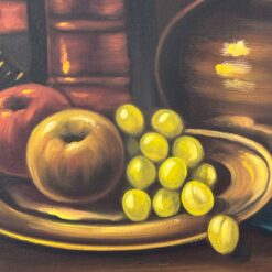 Aliejiniais dažais ant drobės tapytas “Natiurmortas žvakės šviesoje” 7x99x79 cm