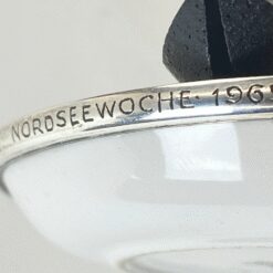 Porcelianinė Spode lėkštutė su 925 prabos sidabro apvadu 10,5×10,5×1,5 cm