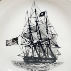 Porcelianinė Spode lėkštutė su 925 prabos sidabro apvadu 10,5×10,5×1,5 cm