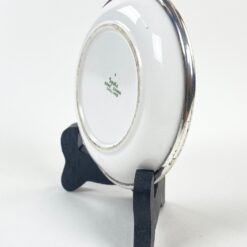 Porcelianinė Spode lėkštutė su 925 prabos sidabro apvadu 10,5×10,5×1,5 cm