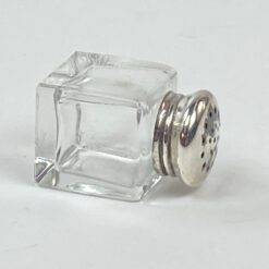 Stiklinė mini prieskoninė 925 prabos sidabriniu dangteliu 2,6×2,6×4,5 cm