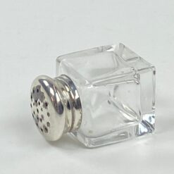 Stiklinė mini prieskoninė 925 prabos sidabriniu dangteliu 2,6×2,6×4,5 cm